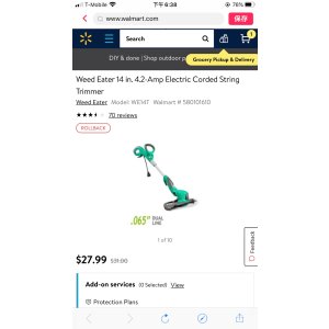 $27.9 Weed Eater电动打草机