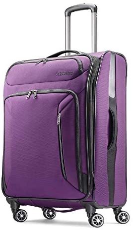 Amazon.com | American Tourister Zoom Softside Luggage with Spinner Wheels, Black, Checked-Medium 25-Inch | Carry-Ons旅行箱