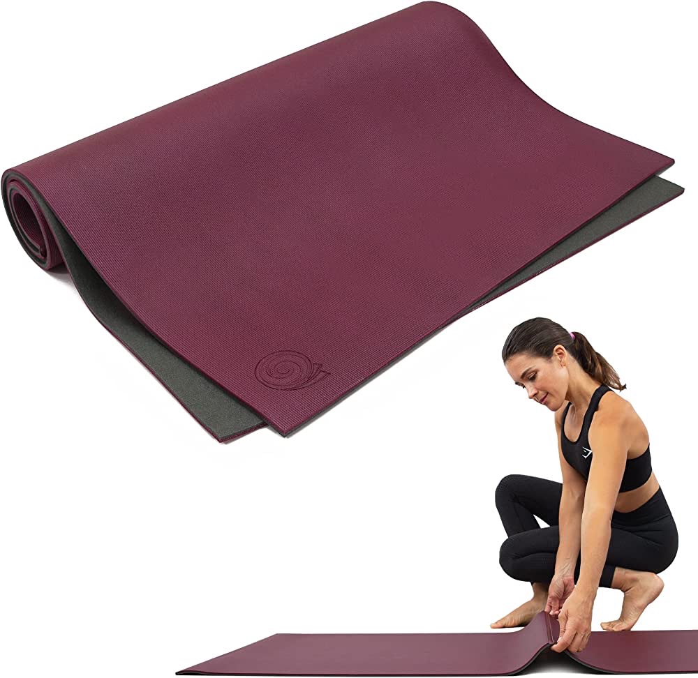 Koru Fold & Roll 瑜伽垫 - 专利设计，传统瑜伽垫的清洁替代品，6 毫米厚，​​不含 7 片，SGS 认证，68" x 24