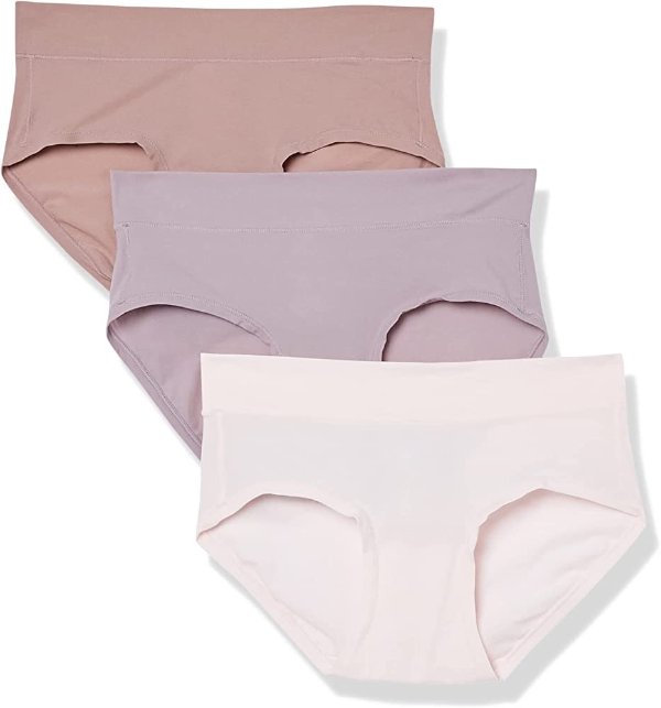 Amazon Essentials Women's Standard All Way Stretch Panty (Hipster or Boyshort), Pack of 3