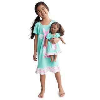 Girls 4-14 & Plus Size SO® Criss-Cross Back Graphic Nightgown & Doll Gown Set 
女童及洋娃娃同款睡衣（多色可选）