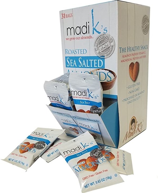 Madi K's Almonds, Sea Salt, 31 Count (Pack of 1)