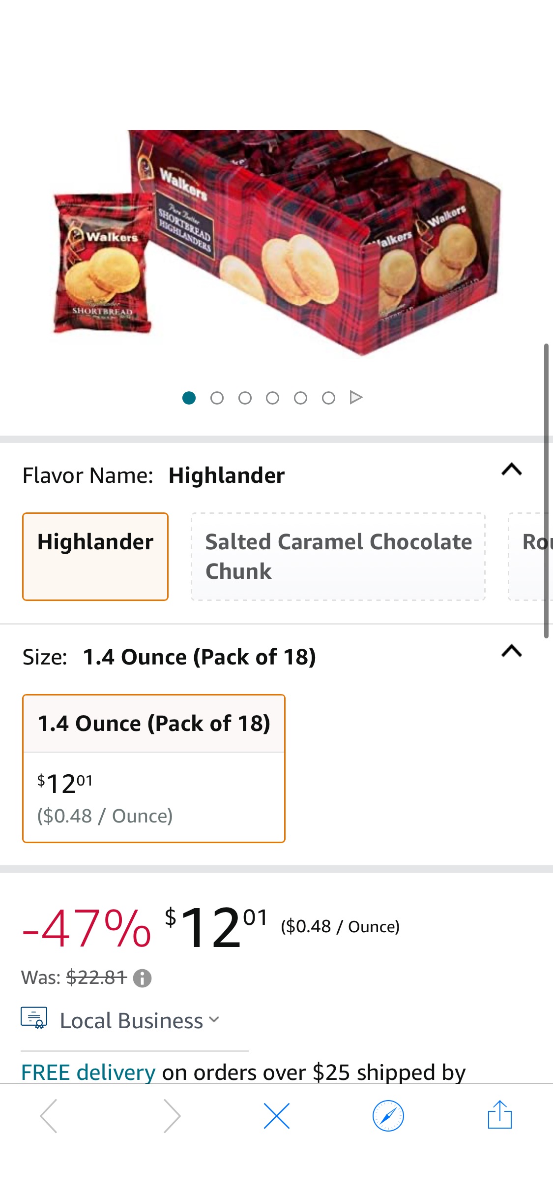 Amazon.com: Walker's Shortbread Highlanders, Pure Butter Shortbread Cookies, Snack Pack, 1.4 Oz (Pack of 18)