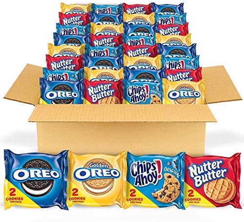 奥利奥原味，奥利奥金色，薯条啊！  and Nutter Butter Cookie Snacks 多种包装，学校午餐盒零食，56 包零食（每包 2 块饼干）