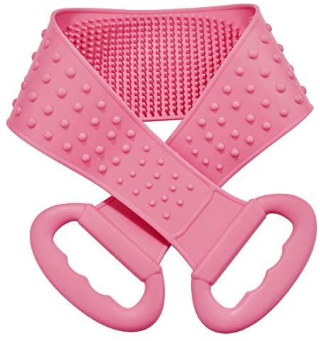 Vebiys Silicone Back Scrubber For Shower - Body Brush For Bathing - For Back Cleansing And Exfoliating, Back Massage, All Parts Of The Body To Remove Ash And Mud (Pink)硅胶洗背器