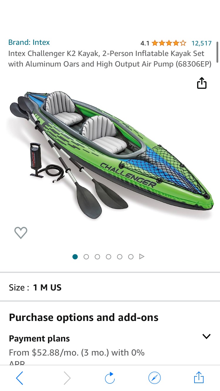 Intex Challenger K2 Kayak, 2-Person Inflatable Kayak Set with Aluminum Oars and High Output Air Pump (68306EP) : Amazon.ca: Sports & Outdoors