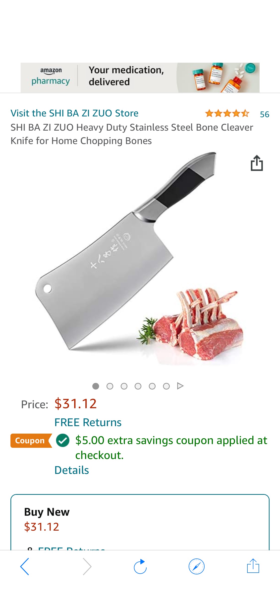Amazon.com: 十八子剁骨刀SHI BA ZI ZUO Heavy Duty Stainless Steel Bone Cleaver Knife for Home Chopping Bones: Kitchen & Dining