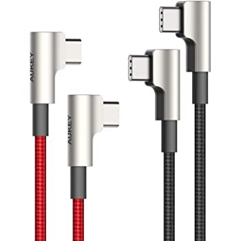 AUKEY USB-C to USB-C 尼龙编制弯头数据线 2根