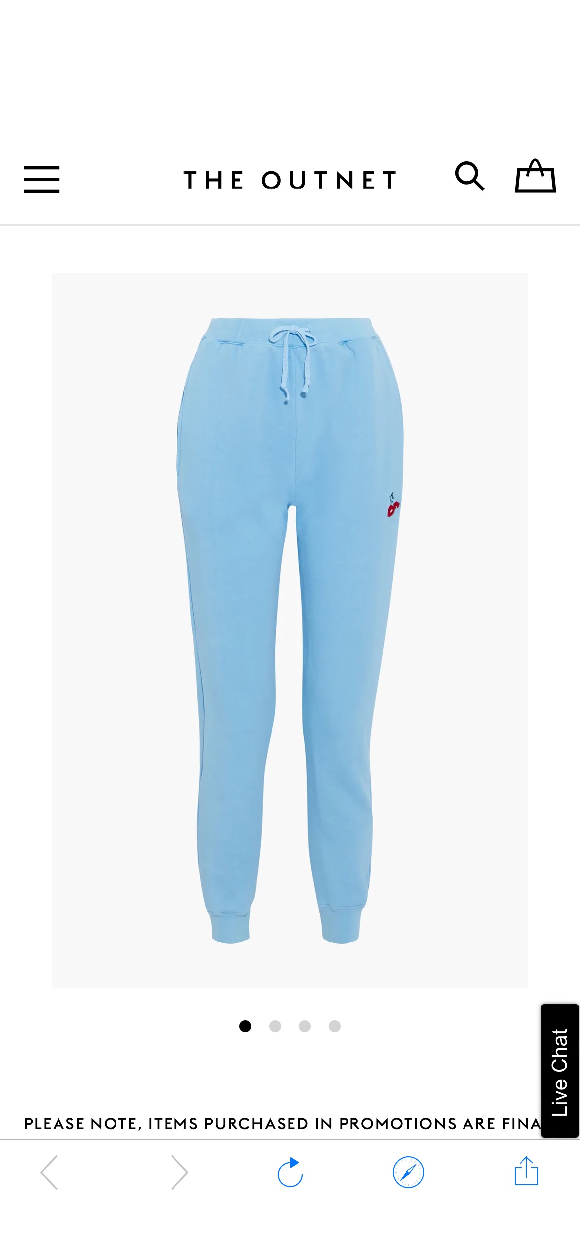 Light blue Embroidered cotton-fleece track pants | HVN | THE OUTNET