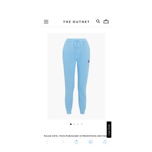 $35 Light blue Embroidered cotton-fleece track pants | HVN | THE OUTNET