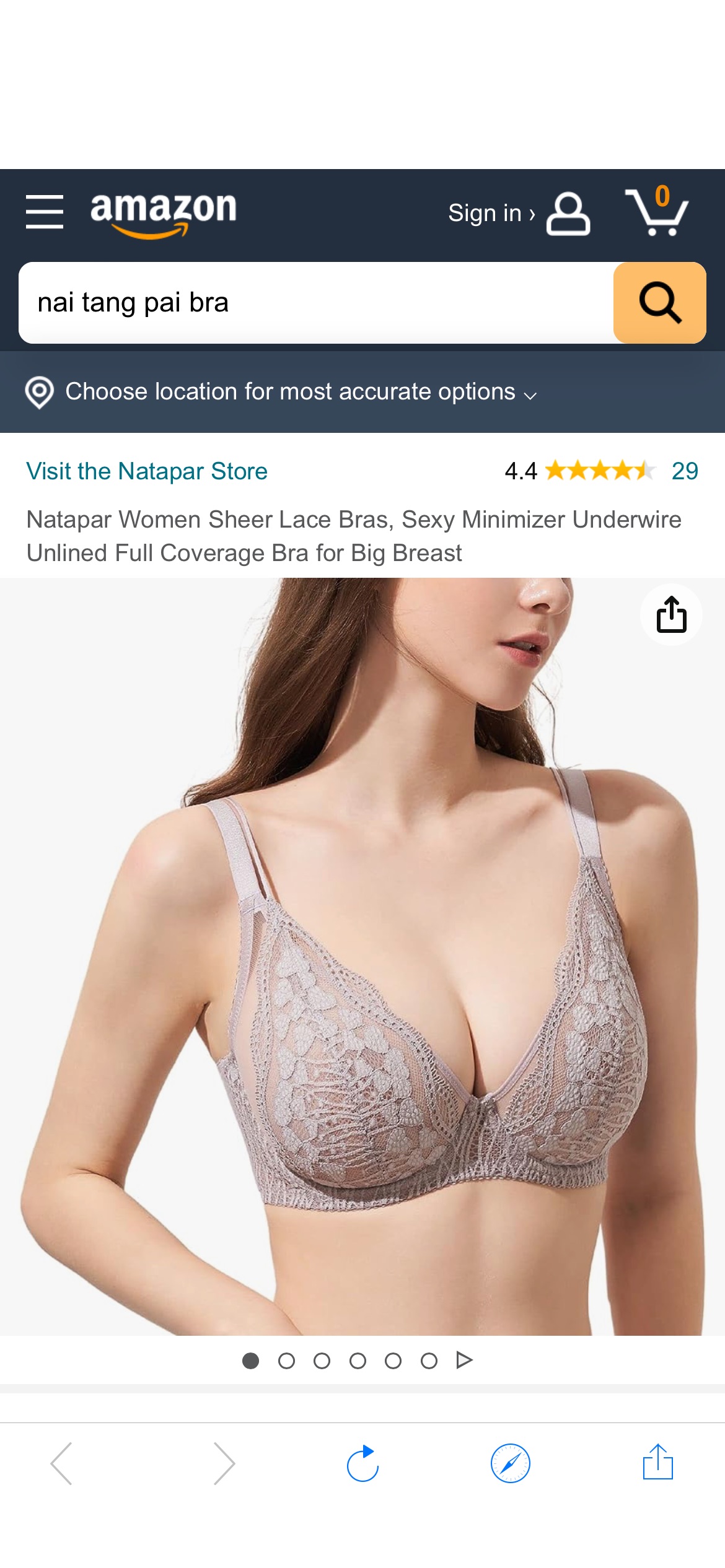 Natapar Women Sheer Lace Bras, Sexy Minimizer Underwire Unlined Full Coverage Bra for Big Breast Purple Grey at Amazon Women’s Clothing store奶糖派