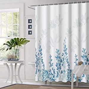 Tian Home Fabric Shower Curtain with 12 Hooks