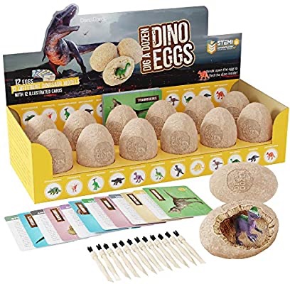 Amazon.com: Dig a Dozen Dino Eggs Dig Kit - Easter Egg Toys for Kids复活节恐龙蛋