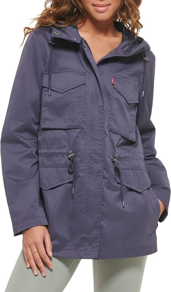 Levi's Women's Plus Four Pocket Hooded Military Jacket, Sand, 1X at Amazon Women's Coats Shop