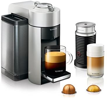 咖啡机Amazon.com: Nespresso by De'Longhi ENV135SAE Vertuo Evoluo Coffee and Espresso Machine Bundle with Aeroccino Milk Frother by De'Longhi, Silver: Kitchen & Dining