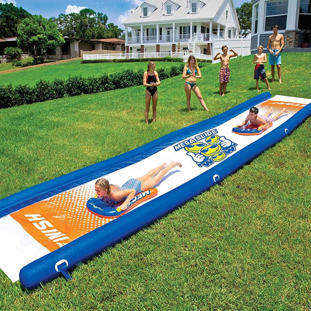 Amazon.com: Wow Sports Mega Water Slide Giant Backyard Slide with Sprinkler, Slip and Slide for Adults and Kids, Extra Long 25 ft x 6 ft 划水道