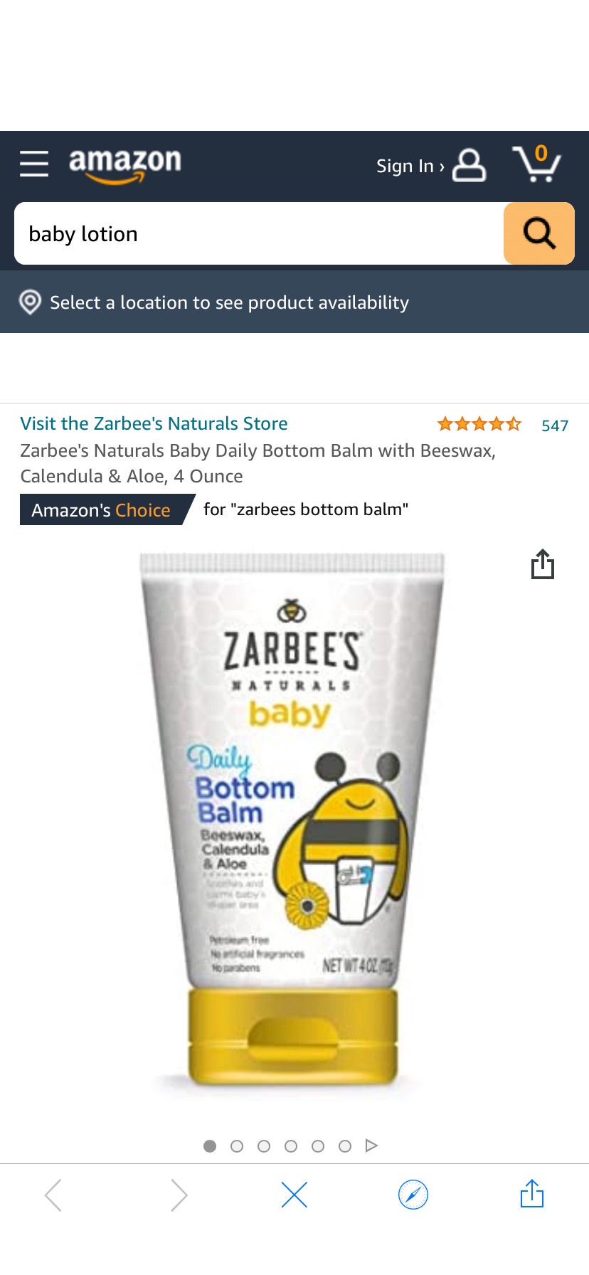 Zarbee's Naturals 宝宝护臀膏