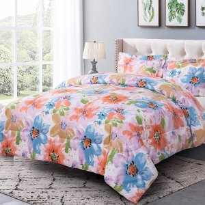 七折优惠! Shatex Queen Comforter 3 Pieces Bedding Comforter Sets Flower Comforter– Ultra Soft 100% Microfiber Polyester 被子三件套