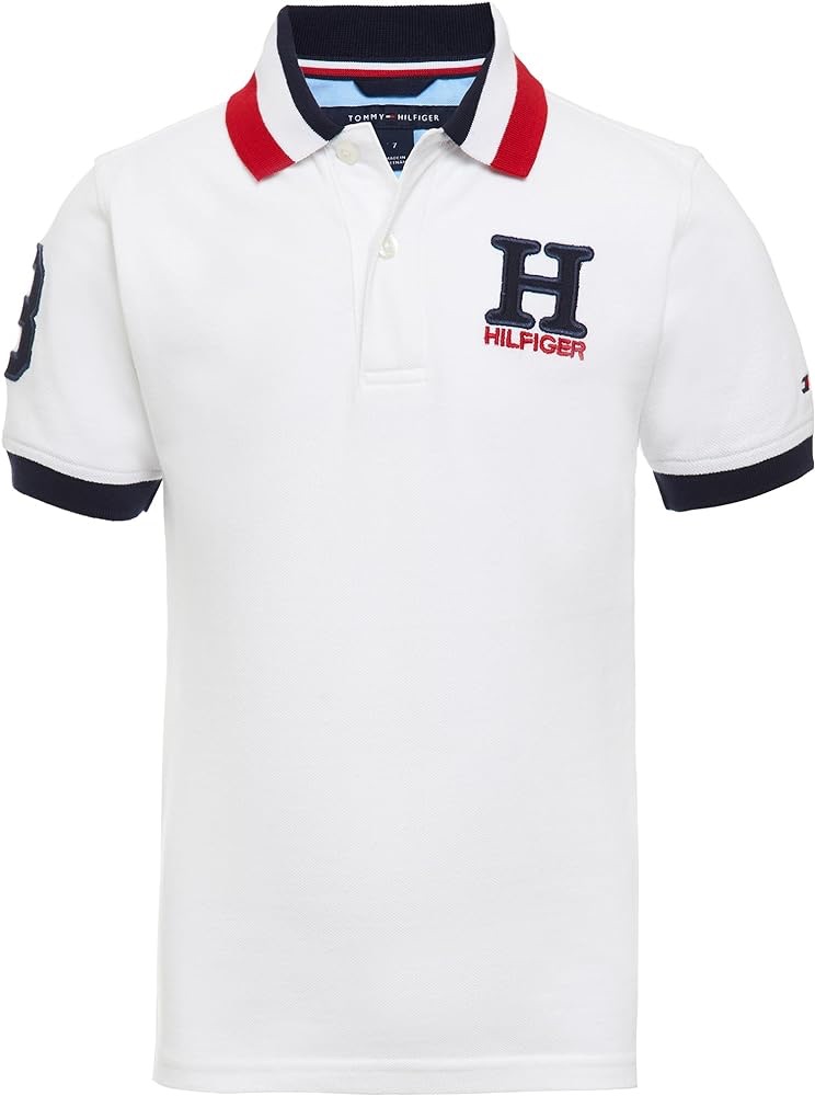 Amazon.com: Tommy Hilfiger Boys' Short Sleeve Matt Polo Shirt, White, 20: Clothing, Shoes & Jewelry