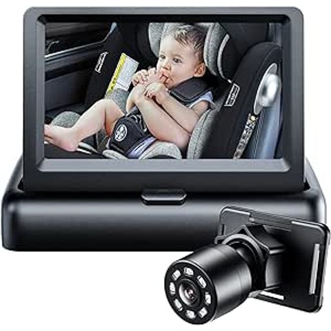 Itomoro Baby Car Mirror, View Infant in Rear Facing Seat with Wide Crystal Clear View,360° Rotation Plug and Play Easy Install baby car monitor 1080p