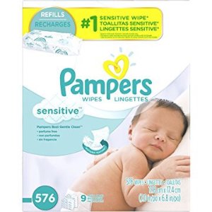 Pampers Baby Wipes Sensitive 9X Refill, 576 Diaper Wipes
