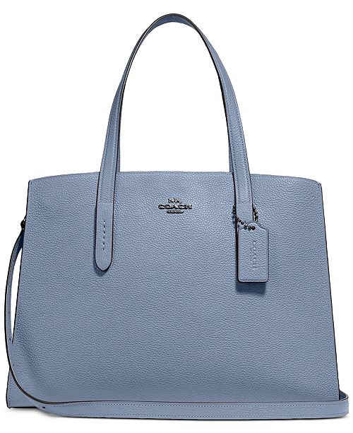 COACH真皮两用单肩挎包 Charlie Medium Carryall in Pebble Leather & Reviews - Handbags & Accessories - Macy's