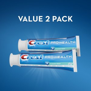 Crest Pro-Health Smooth Formula Toothpaste, Clean Mint, 4.6 Oz (2 Pack)