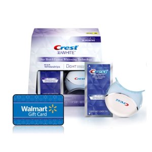 Walmart Crest 3D White Whitestrips with Light Teeth Whitening Kit, 10 Treatments