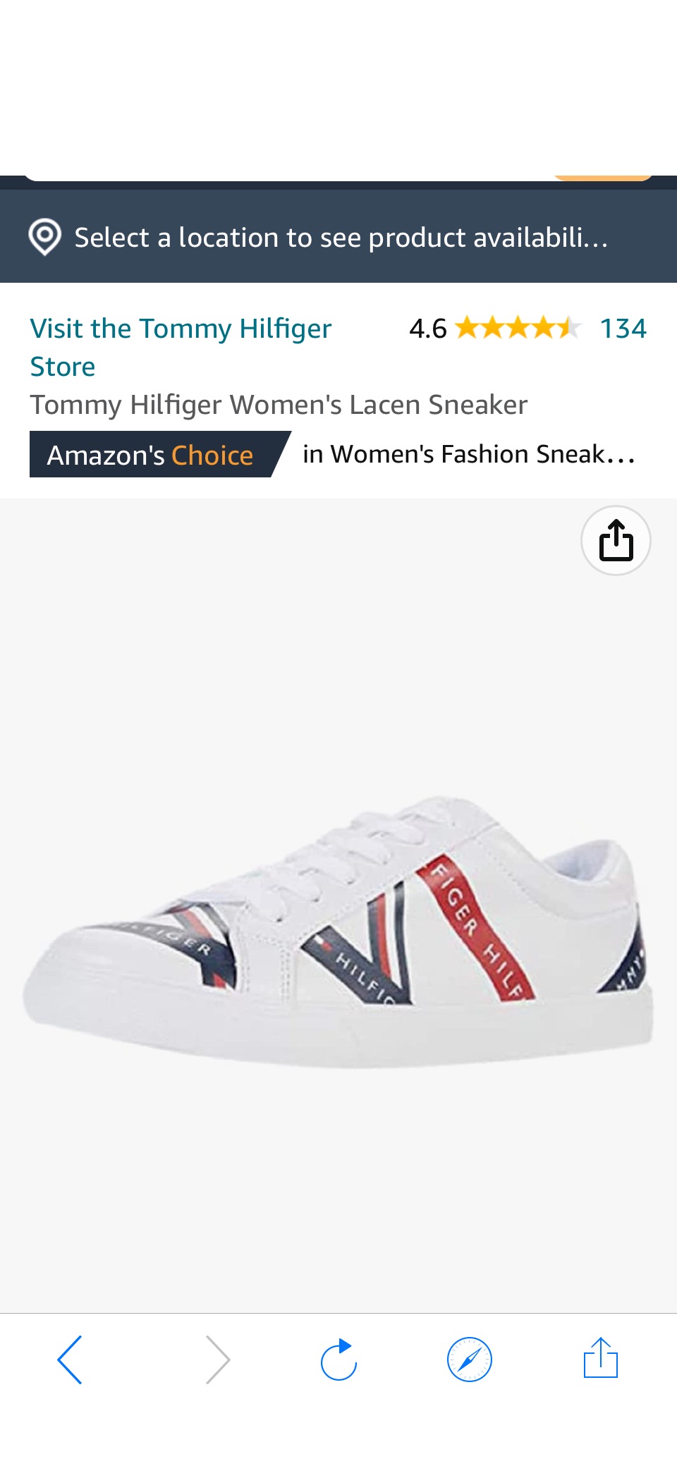 Amazon.com | Tommy Hilfiger Women's LACEN Sneaker, White, 7.5 | Fashion Sneakers原价59