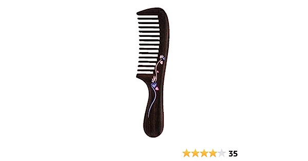 TAN MUJIANG Natural Wood Comb, Handmade Decorative women Hair Comb Tools Salon for Detangling and Styling Wet or Dry Curly, Thick, Wavy, or Straight Hair 7.1" Long Waist comb