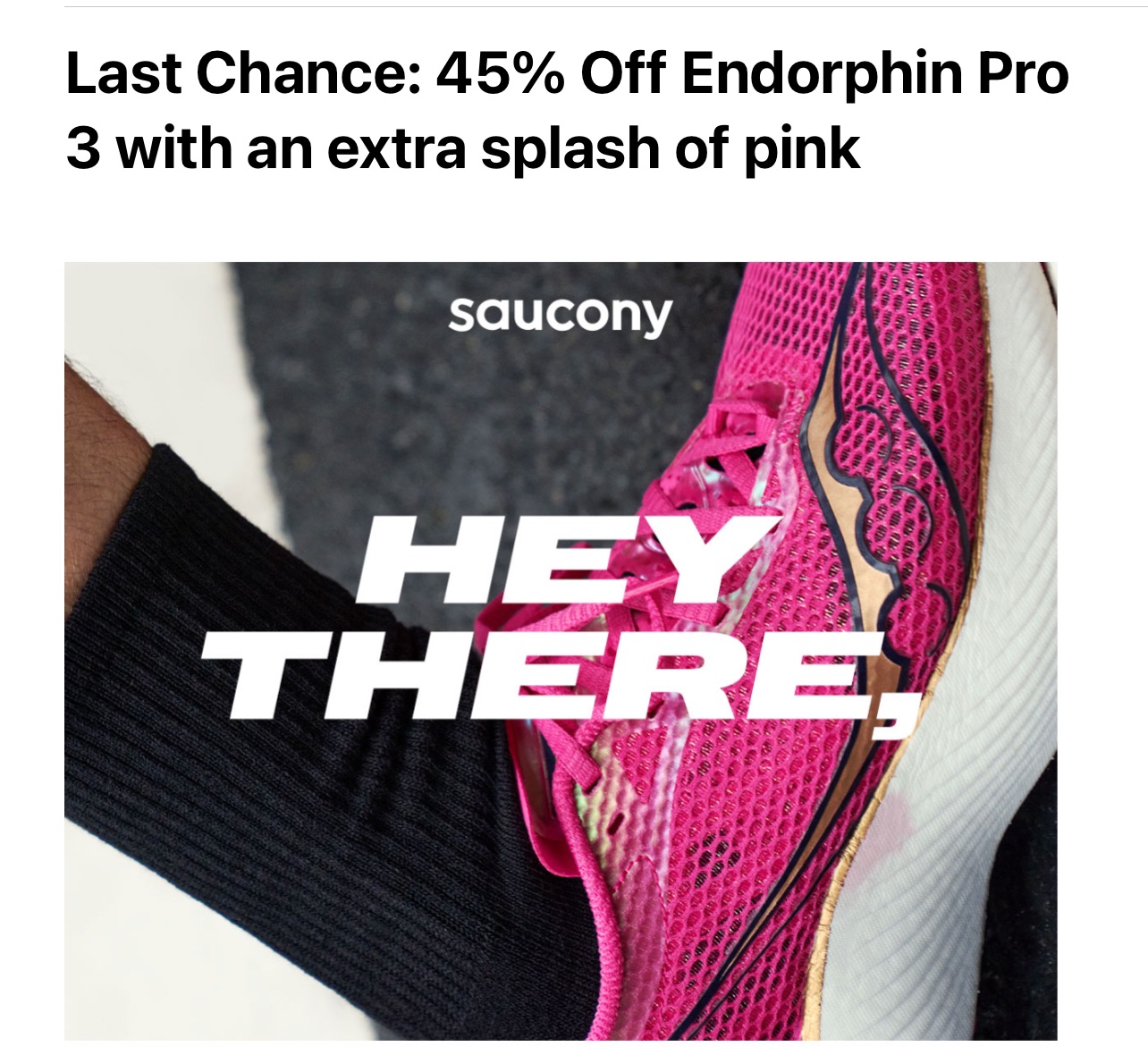 Saucony 折扣升级 Pink Endorphin Pro 3 with an extra splash of pink 55折（之前6折）