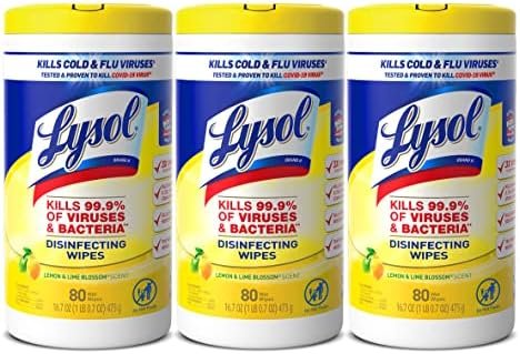 Lysol 消毒湿巾 柠檬味 80抽 3件装