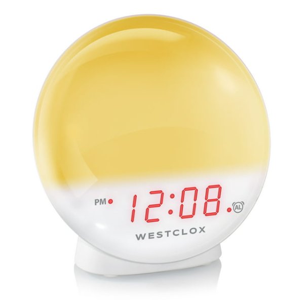 5" White Electric Sunrise Simulator Alarm Clock