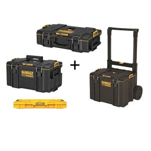 DEWALT TOUGHSYSTEM 2.0 22 in. Small Tool Box with Bonus 22 in. Medium Tool Box, 24 in. Mobile Tool Box, and Shallow Tool Tray