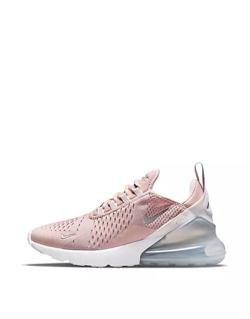 ASOS：Nike Air Max 270 sneakers in pink oxford/metallic silver 女鞋