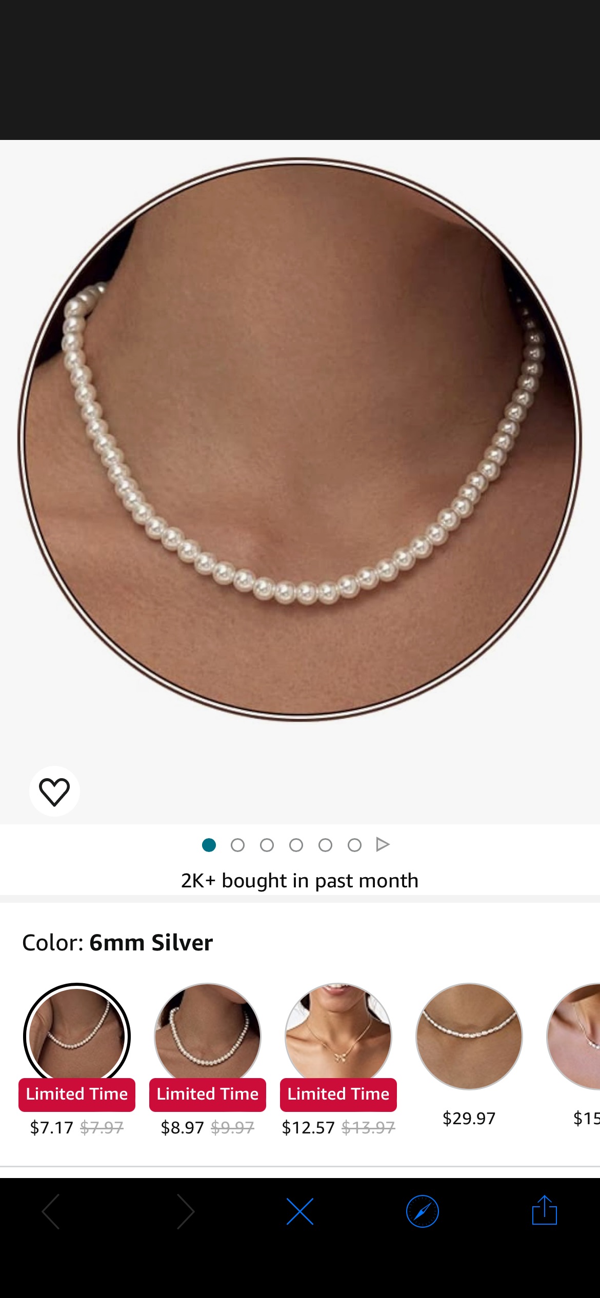 Amazon.com: Zeffy Pearl Necklace for Women, 6MM Dainty Round Imitation Pearl Choker Necklace Wedding Pearl Necklace Delicate Jewelry for Women Simple Bridesmaid Jewelry Gifts: Clothing, Shoes & Jewelr