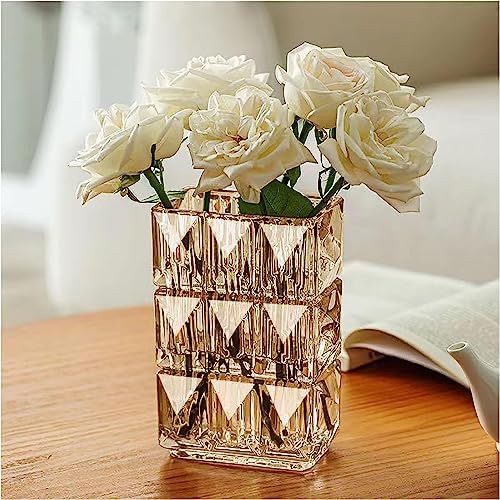 Amazon.com: Amastesay Amber Glass Vases,Heavy Duty Hand Blown Crystal Vases for Centerpieces,7.8 Inch Large Flower Décor for Home Living Room Dining Table Entryway Office Bookshelf Brown : Home & Kitc