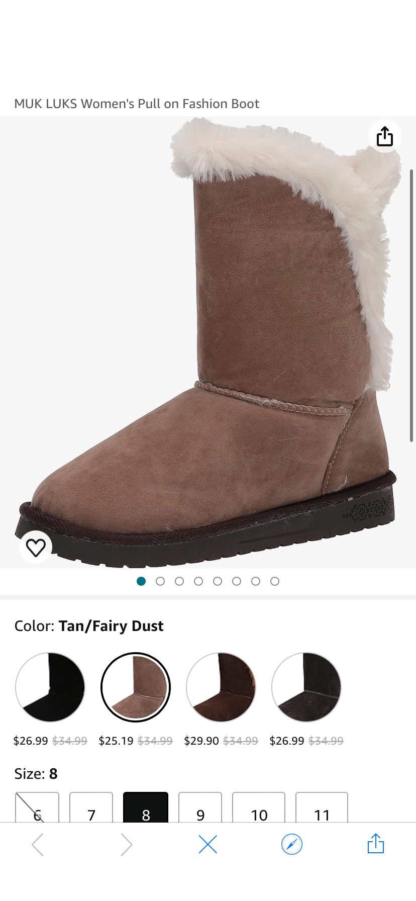 Amazon.com | MUK LUKS Essentials Women's Carey Boots Fashion, Tan/Fairy Dust, 8 | Mid-Calf