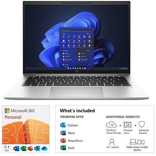 HP EliteBook 840 G10 14" WUXGA Intel i5-1335U 16GB RAM 512GB SSD Notebook Silver / Microsoft 365 Personal 12 Month - antonline.com