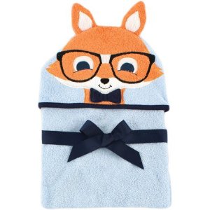 Hudson Baby Woven Terry Animal Hooded Towel, Nerdy Fox