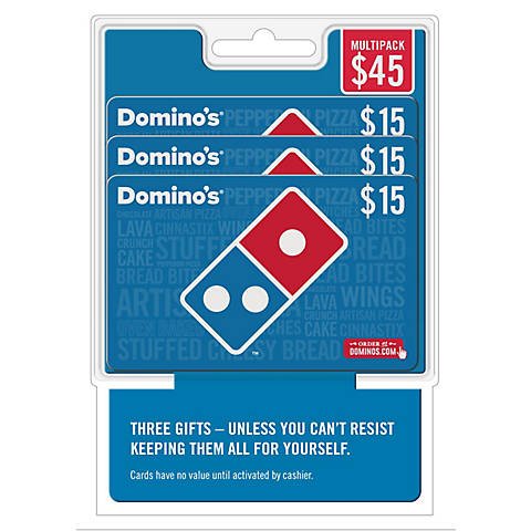 Domino's $15电子礼卡 3张 限时特惠