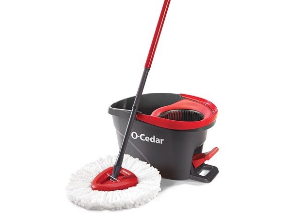 O-Cedar EasyWring Microfiber Spin Mop and Bucket Floor Cleaning System @ woot！