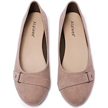 Amazon.com | Ataiwee Women's Flat Shoes - Classic Round Toe Slip Office Black Ballet Flats.(2007003-2,TA/MF,8 M) | Flats平地鞋