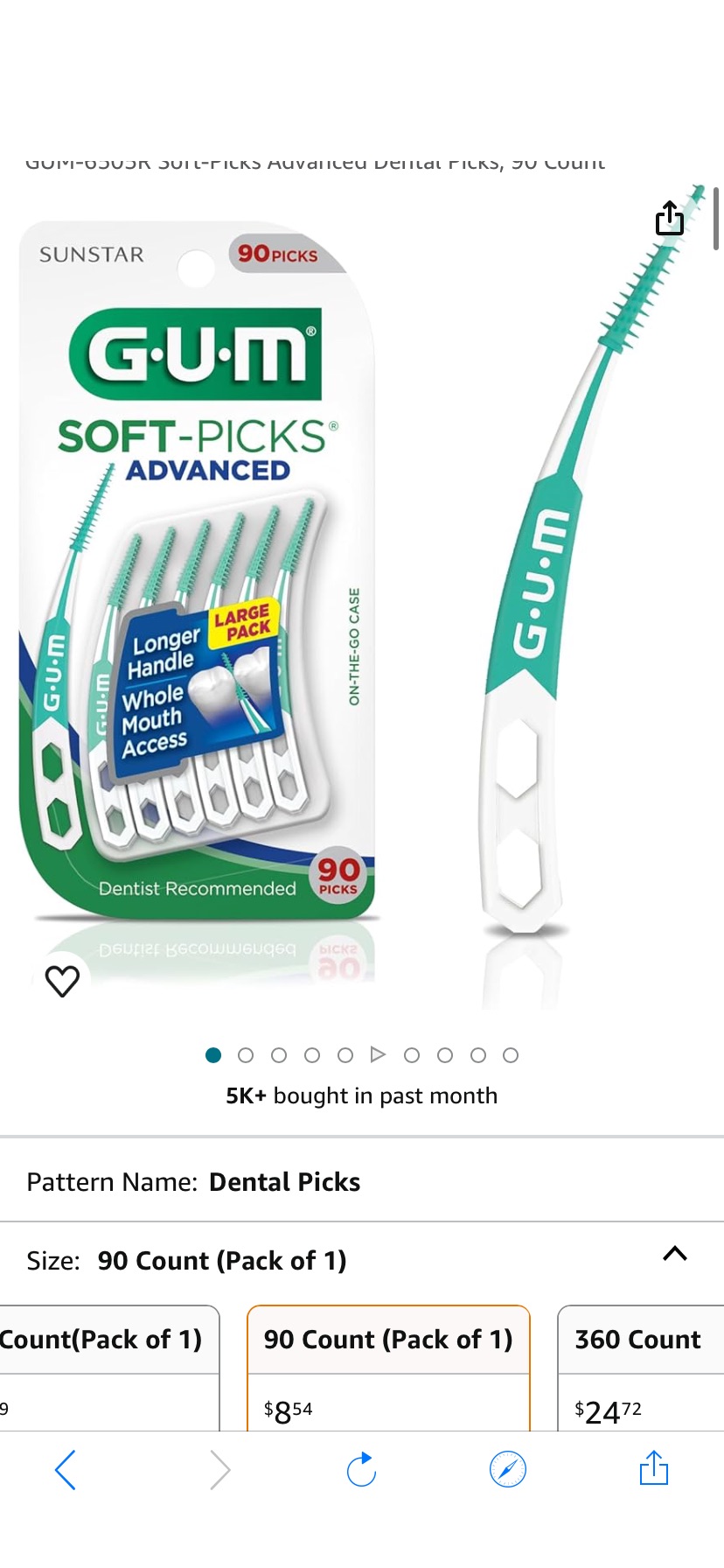 Amazon.com : GUM-6505R Soft-Picks Advanced Dental Picks, 90 Count : Health & Household