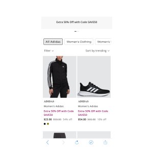 addidas 額外50% off