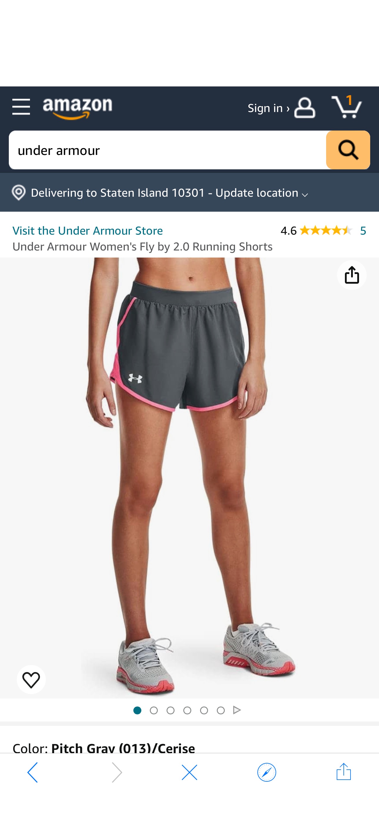 Amazon.com: Under Armour Women's Fly by 2.0 Running Shorts, Pitch Gray (013)/Cerise, 3X-Large : Clothing, Shoes & Jewelry