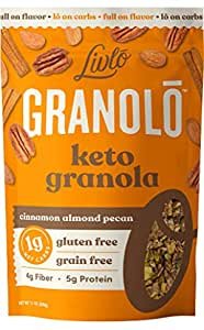 Livlo Keto Nut Granola Cereal Cinnamon Almond Pecan, 11oz