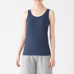 $19.99 Women Organic Cotton Silk Mix Tank Top With Cup — MUJI USA女士有机棉丝混纺背心