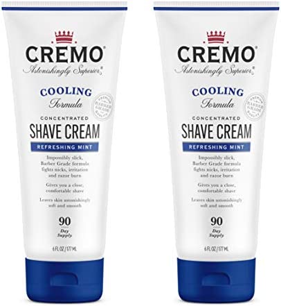 Amazon.com: Cremo Barber Grade Cooling Shave Cream, Astonishingly Superior Ultra-Slick Shaving Cream Fights Nicks, Cuts And Razor Burn, 6 Fl Oz (2 Pack), WHITE : Beauty &amp; Personal Care