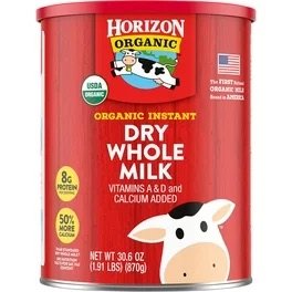 (2 pack) Organic Instant Dry Whole Milk, 30.6 Oz
